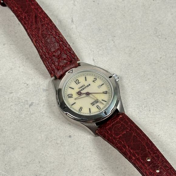 Timex Expedition Watch Womens 33mm Date Floral Dial Indiglo New Battery - Picture 1 of 12